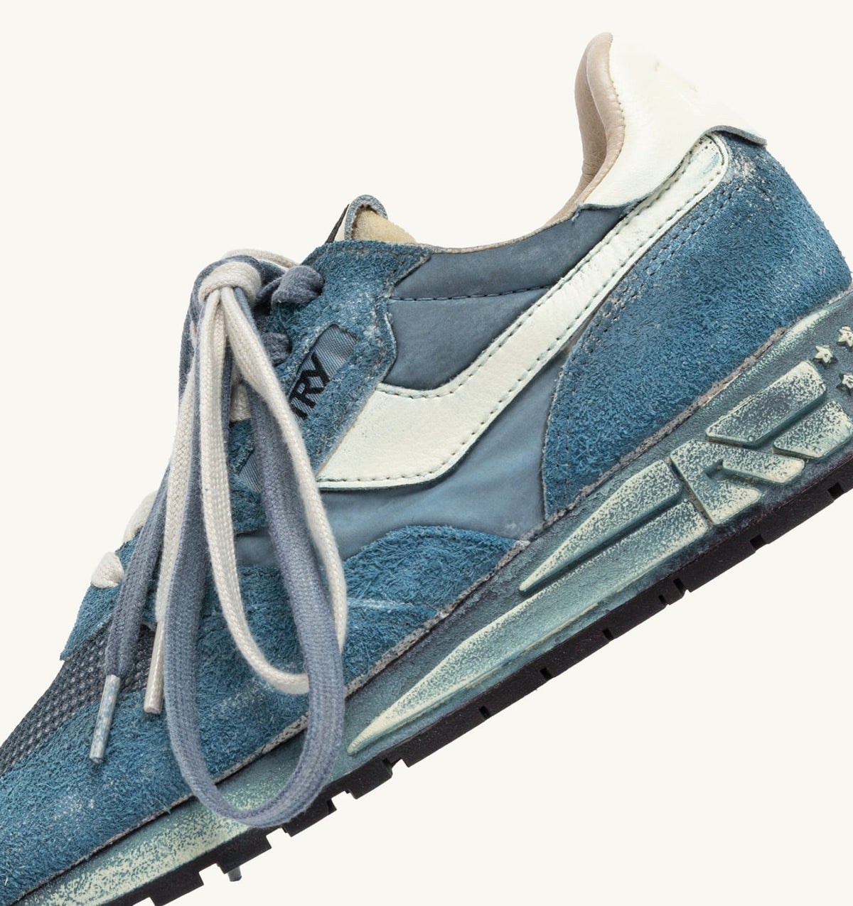 AUTRY Woman REELWIND SUPER VINTAGE SNEAKERS IN MALLARD BLUE AND WHITE SUEDE AND NYLON