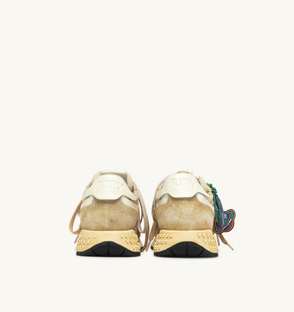 AUTRY Woman REELWIND SUPER VINTAGE SNEAKERS IN YOLK YELLOW AND WHITE SUEDE AND NYLON