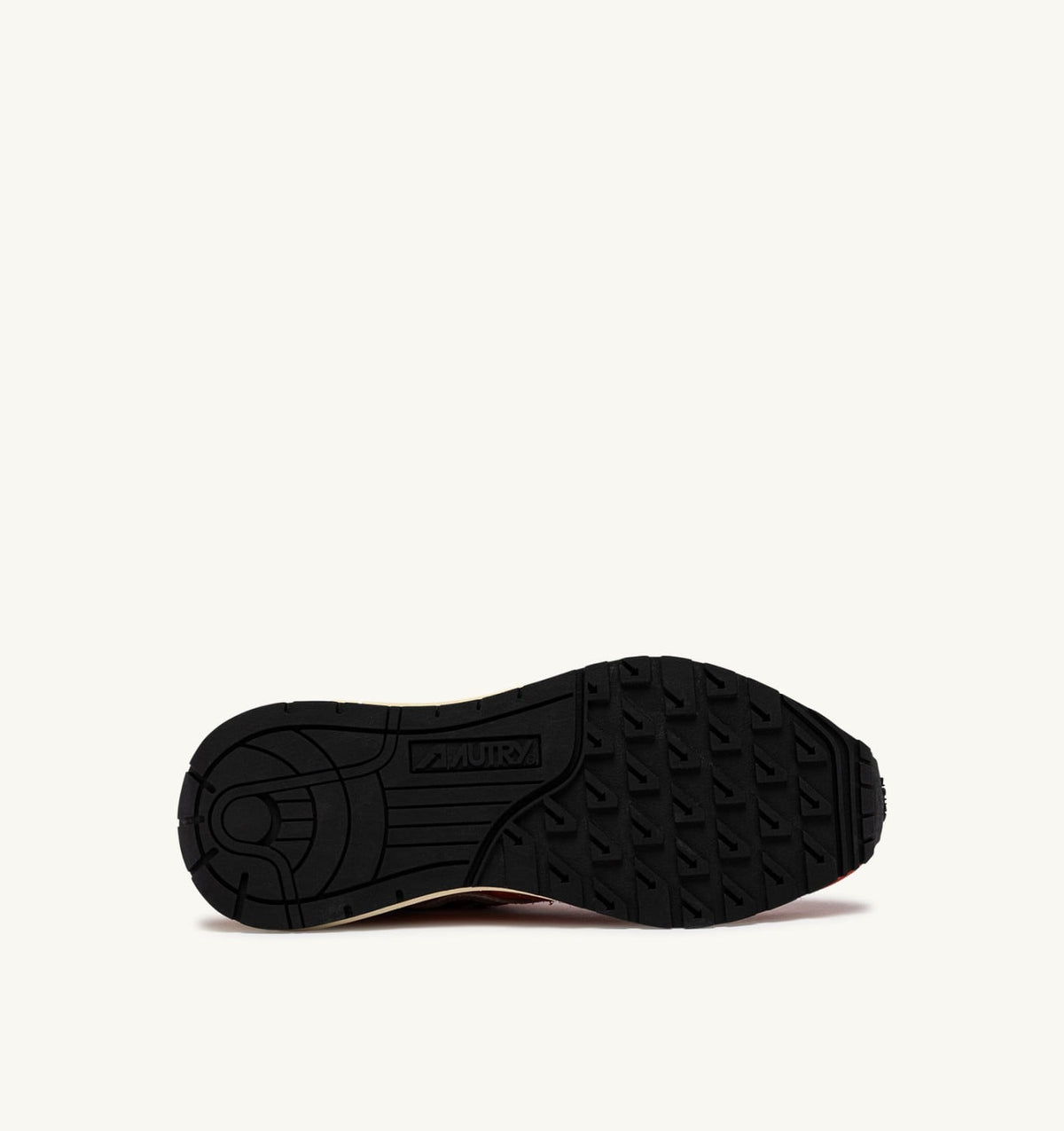 AUTRY Woman REELWIND LOW SNEAKERS IN WHITE AND ORANGE RUST NYLON AND SUEDE