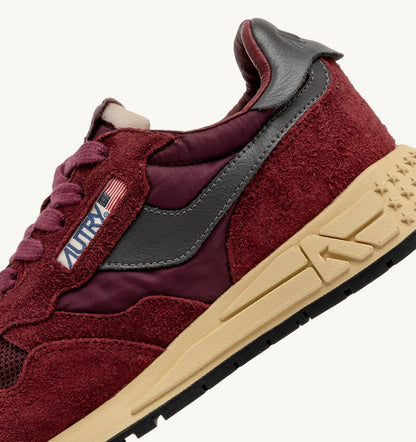 AUTRY Woman REELWIND LOW SNEAKERS IN NYLON SUEDE AND LEATHER COLOR ROUNGE AND CORDOVAN