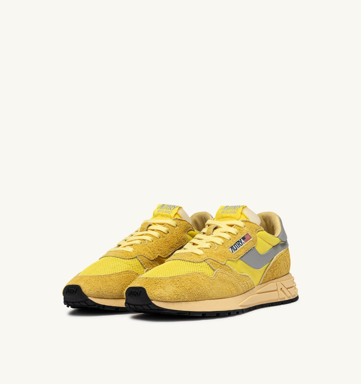 AUTRY Woman REELWIND LOW SNEAKERS IN POPCORN AND VAPOR NYLON AND SUEDE
