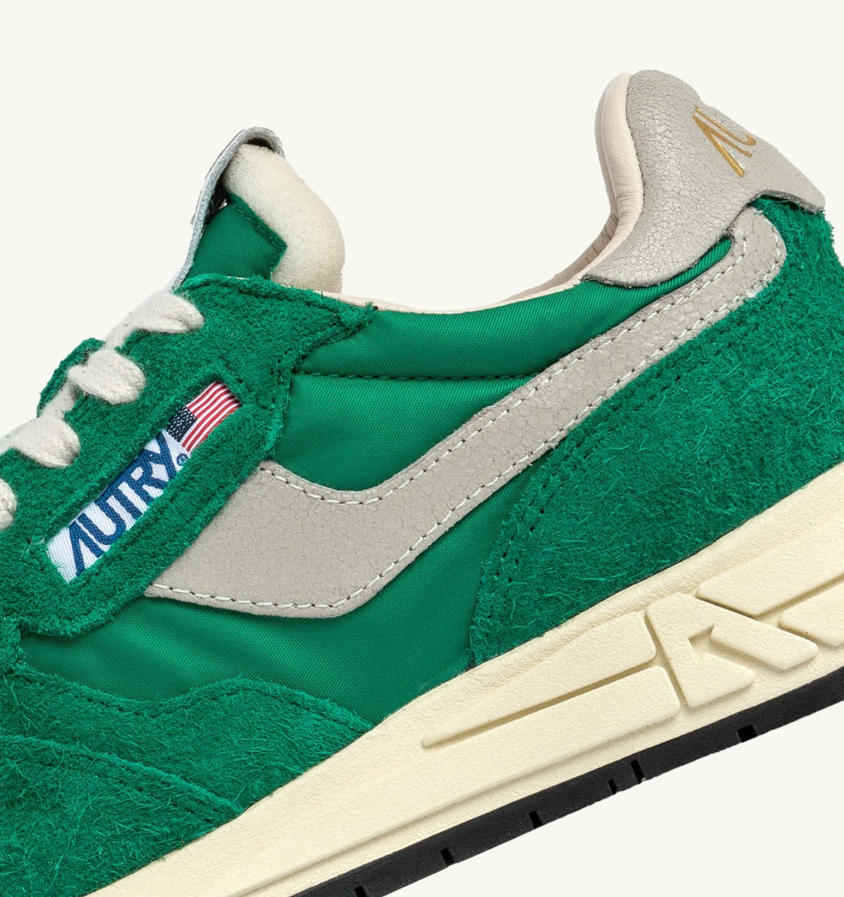 AUTRY Woman REELWIND LOW SNEAKERS IN GREEN NYLON AND SUEDE
