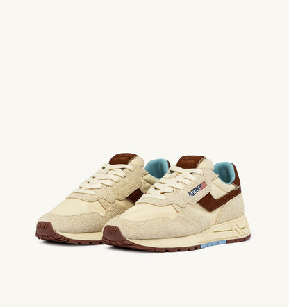 AUTRY Woman REELWIND LOW SNEAKERS IN BROWN AND NUT NYLON AND SUEDE