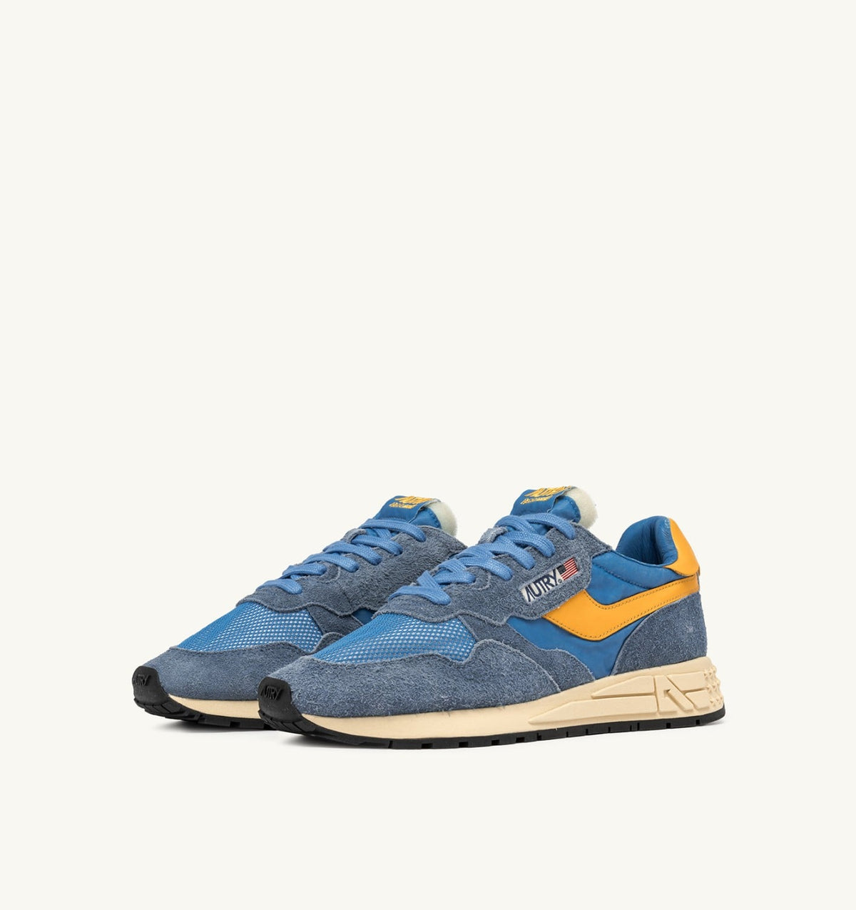 AUTRY Woman REELWIND LOW SNEAKERS IN NYLON AND SUEDE COLOR CENBLE AND GOLD FUSION