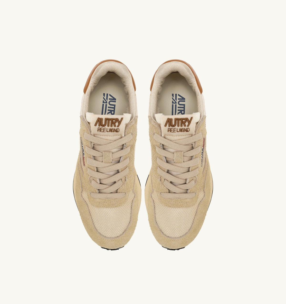AUTRY Woman REELWIND LOW SNEAKERS IN ECRU AND CATHAY SPICE SUEDE AND NYLON