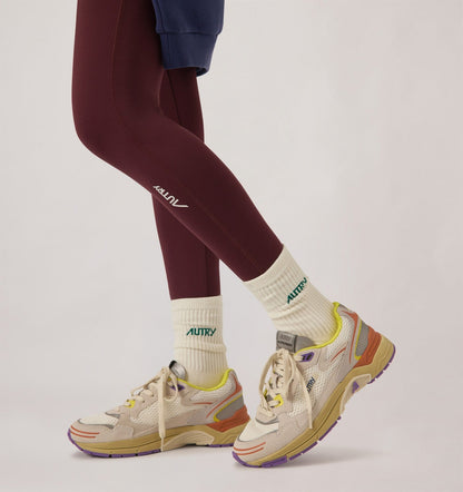 AUTRY Woman HYPERWAY SNEAKERS IN ARABESQUE AND WHITE MESH AND SUEDE