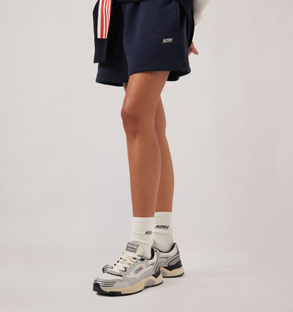 AUTRY Woman HYPERWAY SNEAKERS IN WHITE SILVER AND BLACK SYNTHETIC LEATHER AND MESH