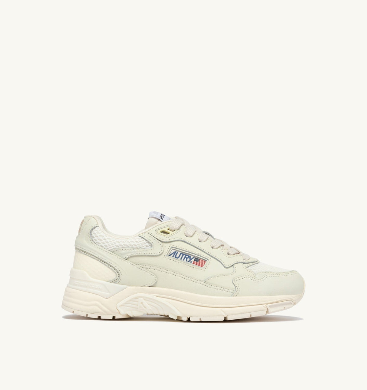 AUTRY Woman HYPERWAY SNEAKERS IN WHISPER WHITE NAPA LEATHER AND MESH