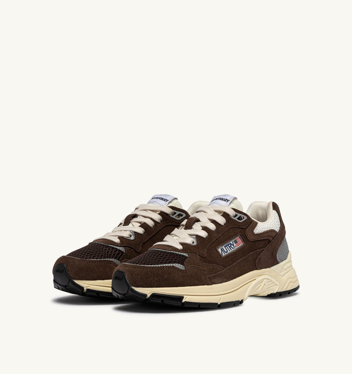AUTRY Woman HYPERWAY SNEAKERS IN MARSHMALLOW AND TERRACOTTA SUEDE AND MESH