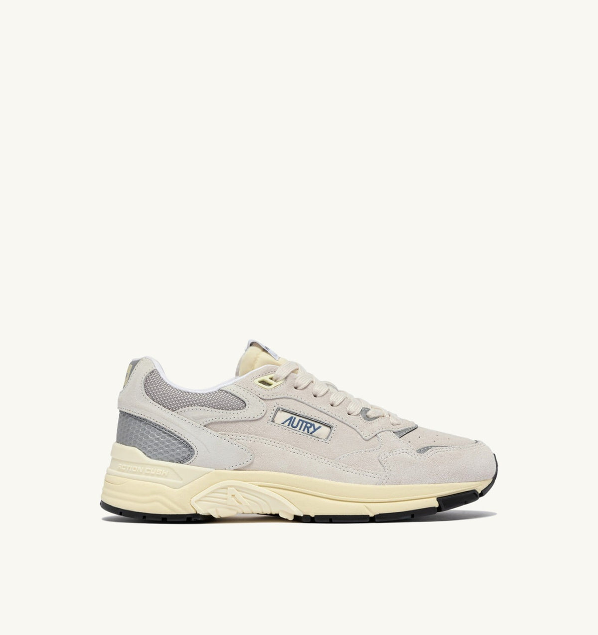 AUTRY Woman HYPERWAY SNEAKERS IN WHITE AND SILVER MESH AND SUEDE