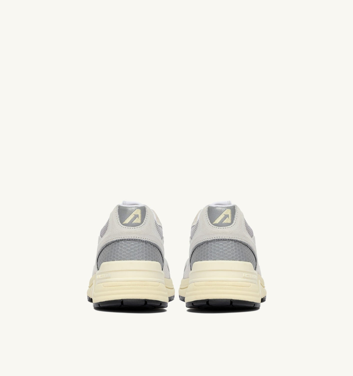 AUTRY Woman HYPERWAY SNEAKERS IN WHITE AND SILVER MESH AND SUEDE