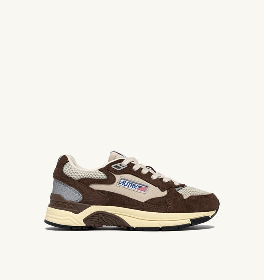 AUTRY Woman HYPERWAY SNEAKERS IN SAND AND BRICK RED MESH AND SUEDE