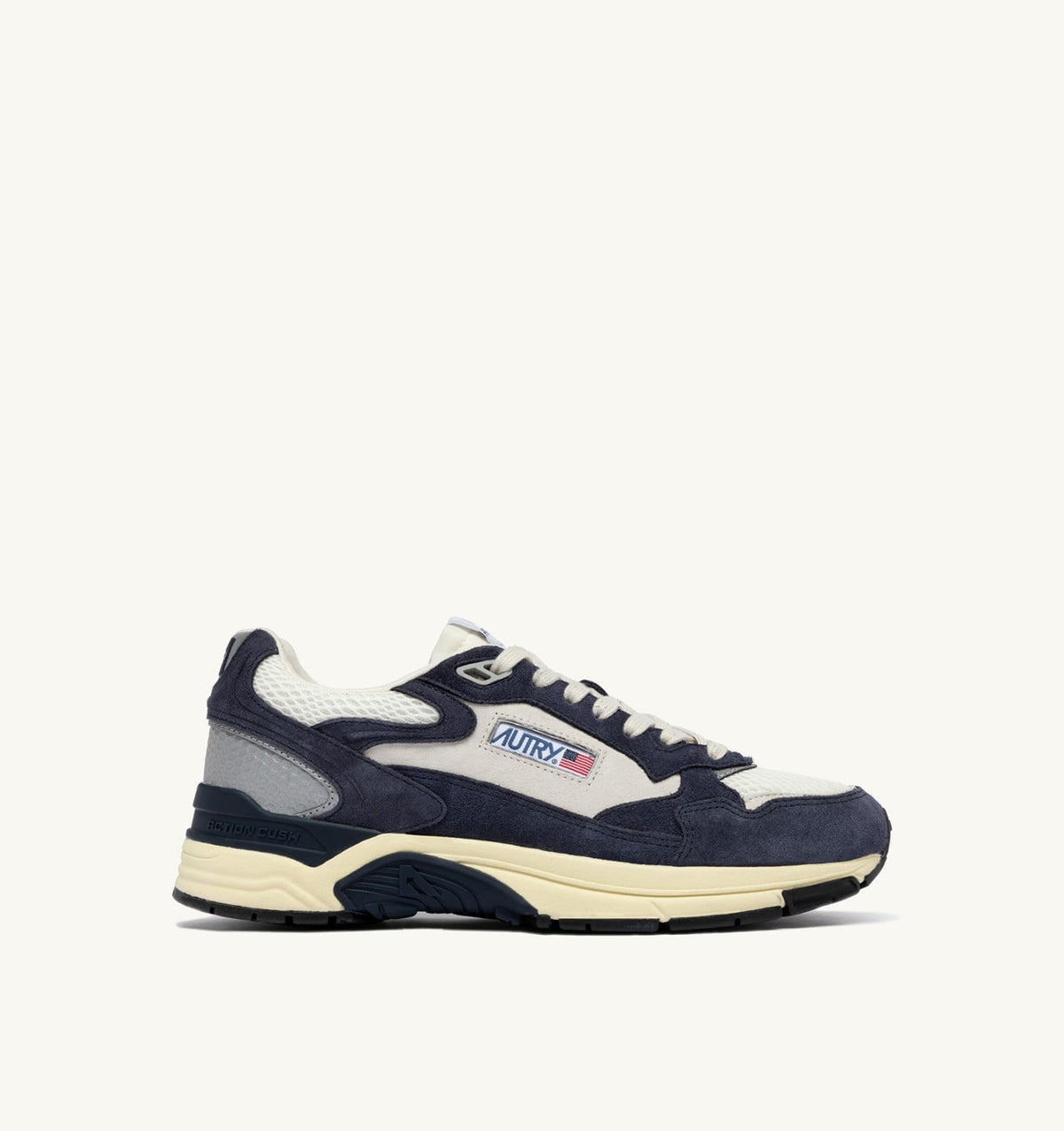 AUTRY Woman HYPERWAY SNEAKERS IN SPACE BLUE COLOR AND SILVER-TONE SUEDE AND MESH
