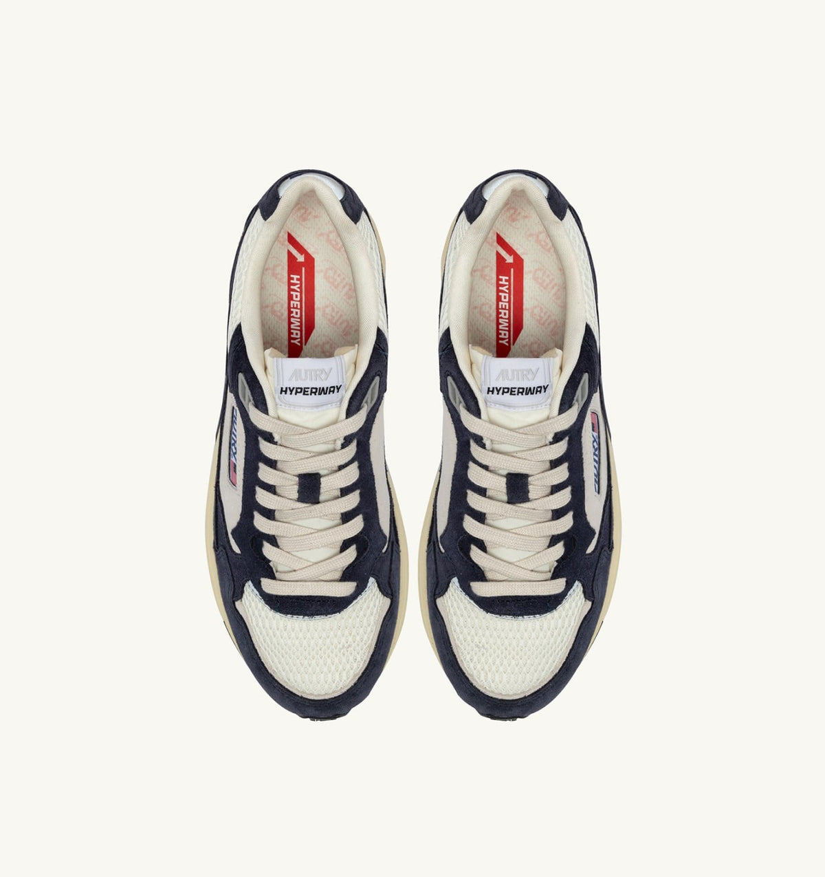 AUTRY Woman HYPERWAY SNEAKERS IN SPACE BLUE COLOR AND SILVER-TONE SUEDE AND MESH