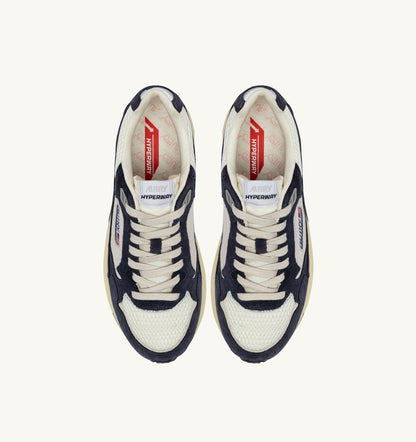 AUTRY Woman HYPERWAY SNEAKERS IN SPACE BLUE COLOR AND SILVER-TONE SUEDE AND MESH