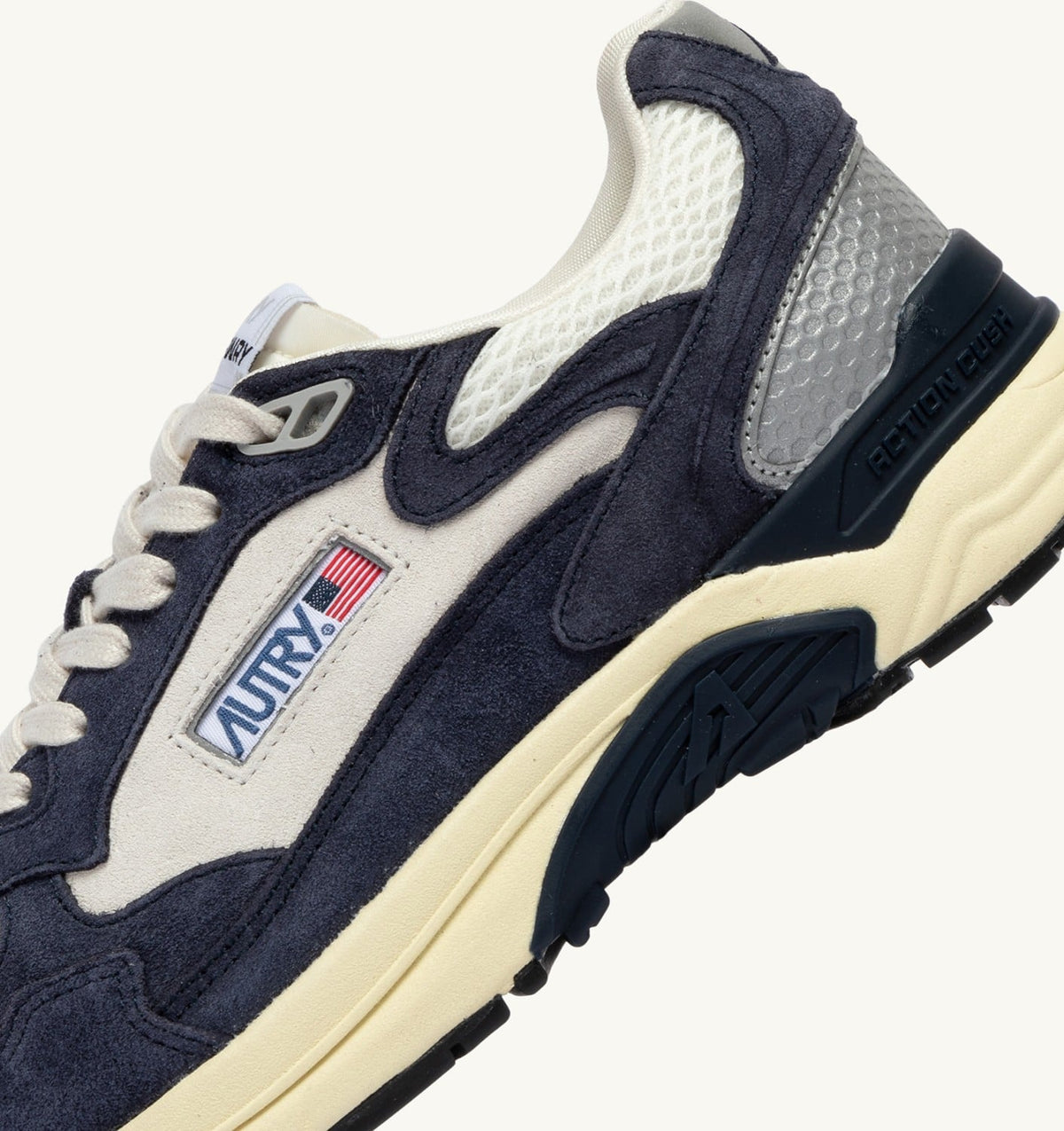AUTRY Woman HYPERWAY SNEAKERS IN SPACE BLUE COLOR AND SILVER-TONE SUEDE AND MESH