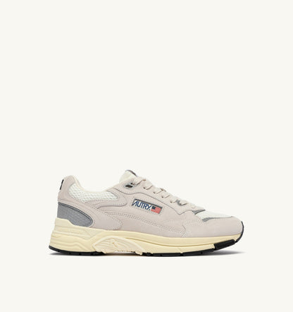 AUTRY Woman HYPERWAY SNEAKERS IN WHITE AND SILVER MESH AND SUEDE