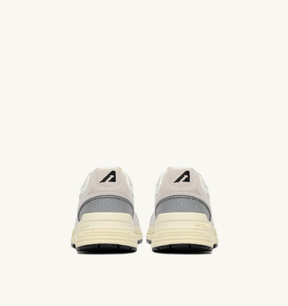 AUTRY Woman HYPERWAY SNEAKERS IN WHITE AND SILVER MESH AND SUEDE