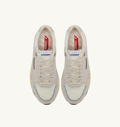 AUTRY Woman HYPERWAY SNEAKERS IN WHITE AND SILVER MESH AND SUEDE