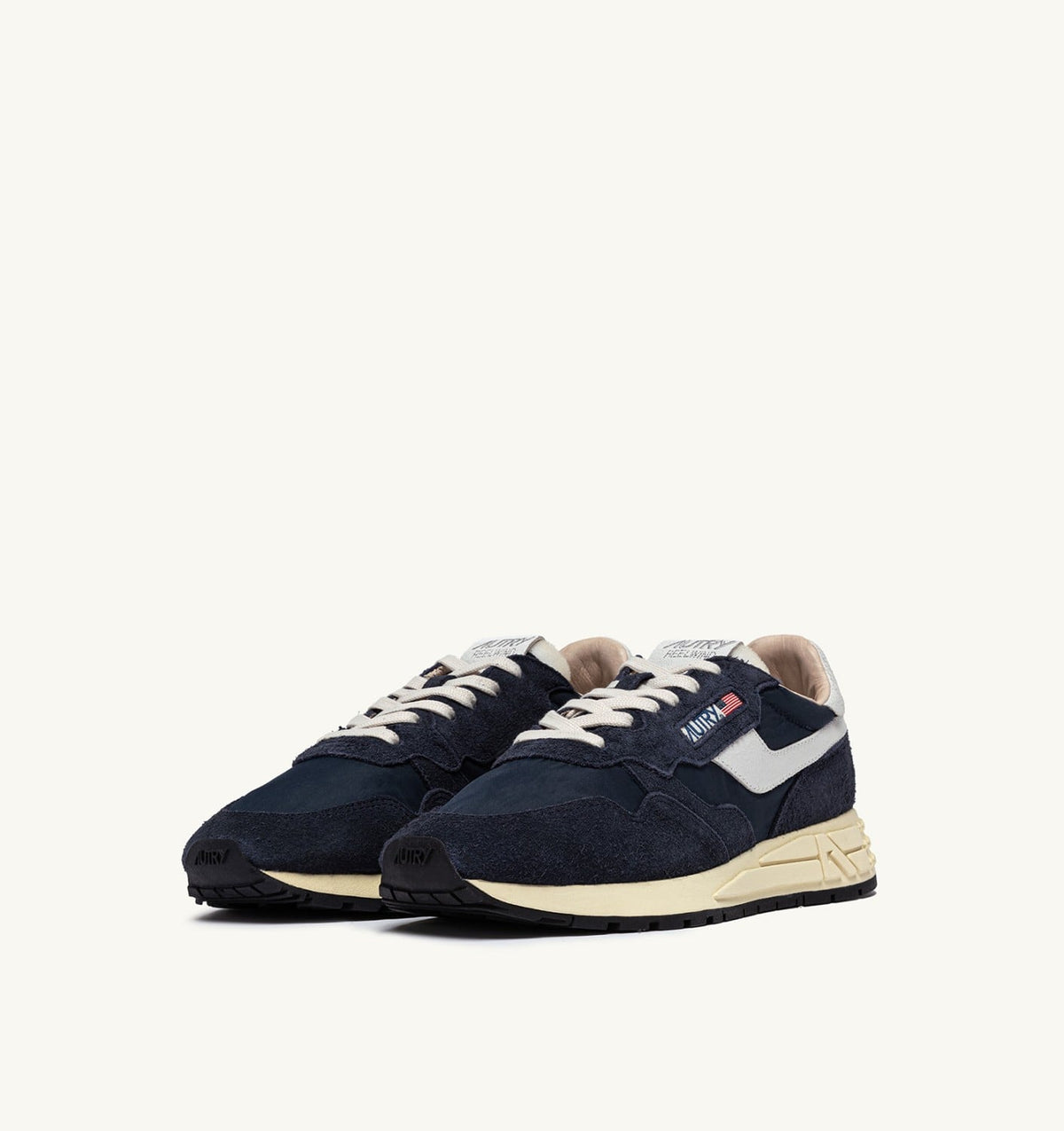 AUTRY Man REELWIND LOW SNEAKERS IN BLUE SPACE AND WHITE NYLON AND SUEDE