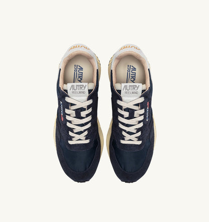 AUTRY Man REELWIND LOW SNEAKERS IN BLUE SPACE AND WHITE NYLON AND SUEDE