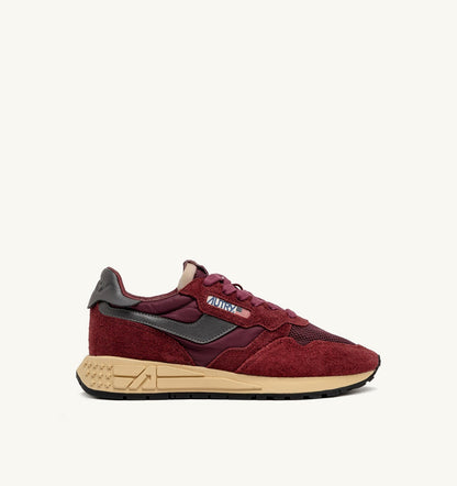AUTRY Man REELWIND LOW SNEAKERS IN NYLON SUEDE AND LEATHER COLOR ROUNGE AND CORDOVAN