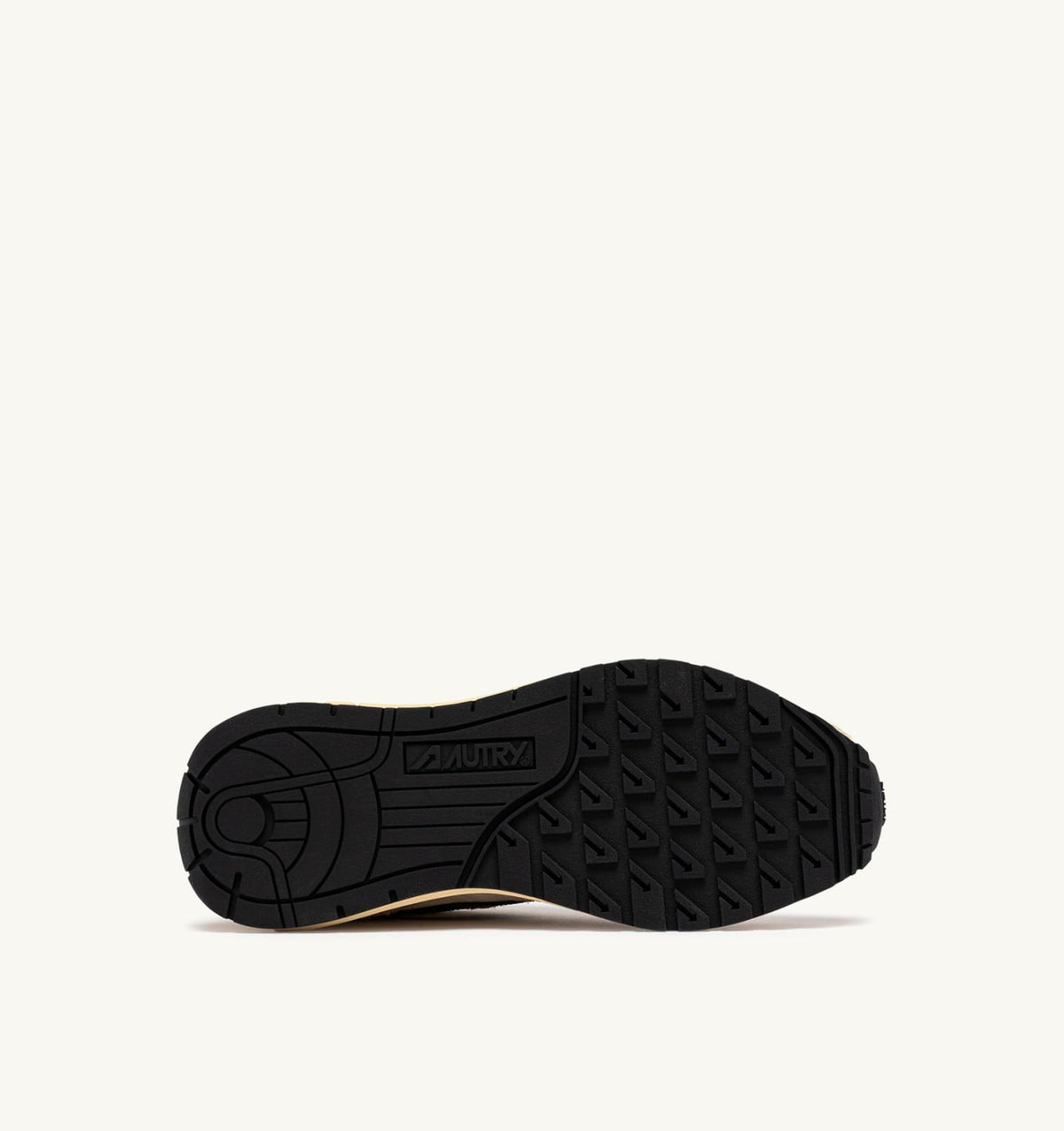 AUTRY Man REELWIND LOW SNEAKERS IN ECRU AND BLACK NYLON AND SUEDE