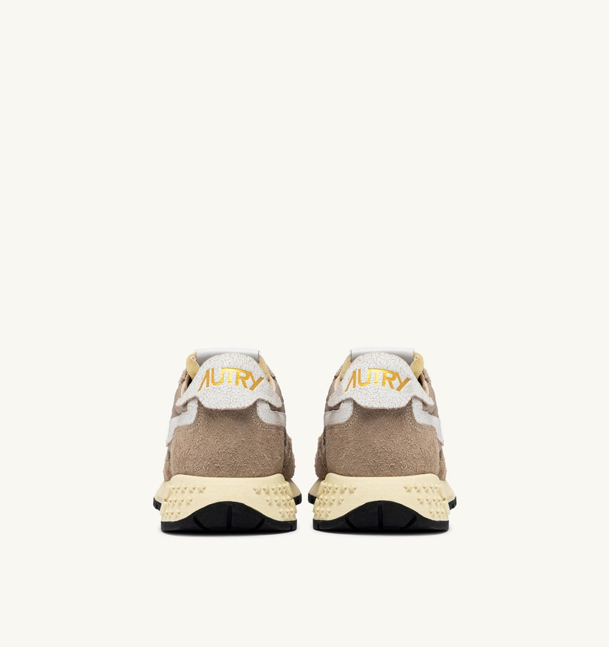 AUTRY Man REELWIND LOW SNEAKERS IN PEPPER AND WHITE NYLON AND SUEDE