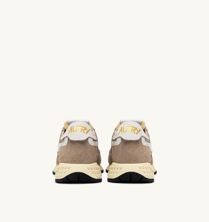 AUTRY Man REELWIND LOW SNEAKERS IN PEPPER AND WHITE NYLON AND SUEDE