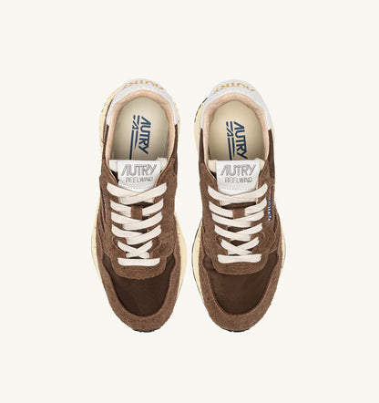 AUTRY Man REELWIND LOW SNEAKERS IN WHITE AND TUNDRA NYLON AND SUEDE