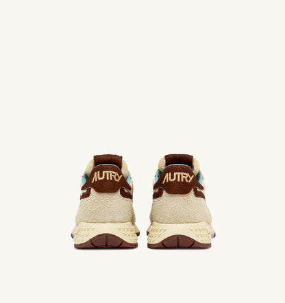 AUTRY Man REELWIND LOW SNEAKERS IN NYLON AND SUEDE COLOR BROWN AND NUT