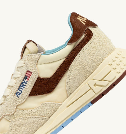 AUTRY Man REELWIND LOW SNEAKERS IN NYLON AND SUEDE COLOR BROWN AND NUT