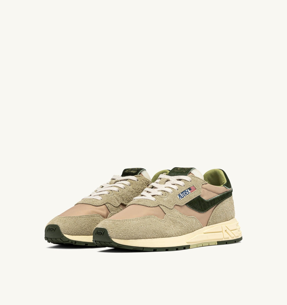AUTRY Man REELWIND LOW SNEAKERS IN NYLON AND SUEDE COLOR SPONGE AND GREEN