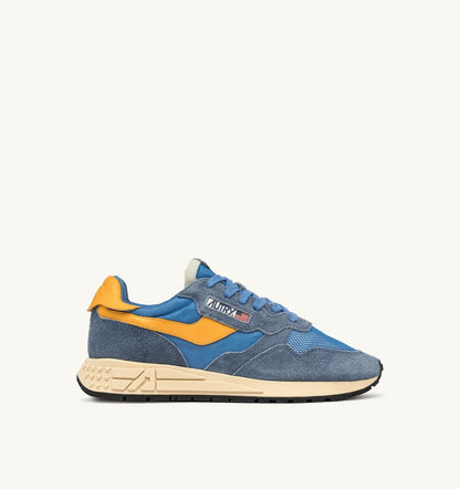 AUTRY Man REELWIND LOW SNEAKERS IN CENBLE AND GOLD FUSION NYLON AND SUEDE
