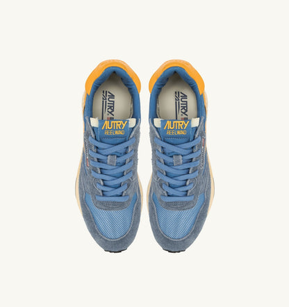 AUTRY Man REELWIND LOW SNEAKERS IN CENBLE AND GOLD FUSION NYLON AND SUEDE