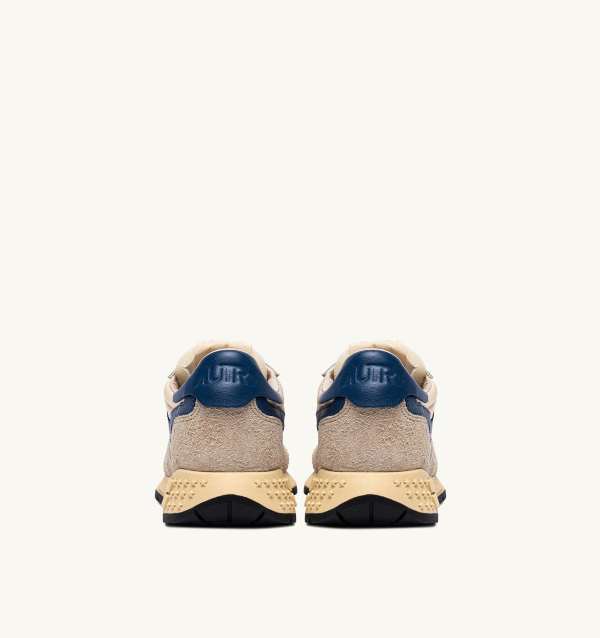 AUTRY Man REELWIND LOW SNEAKERS IN NYLON SUEDE AND LEATHER COLOR ECRU AND ENSIGN BLUE