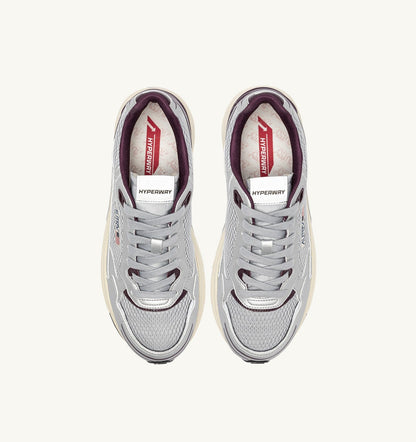 AUTRY Man HYPERWAY SNEAKERS IN SILVER, HARBOR MIST AND FIG SYNTHETIC LEATHER AND MESH