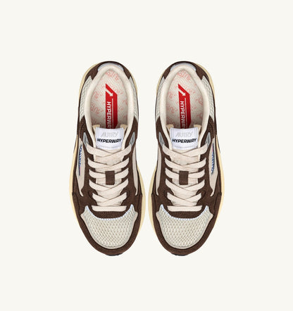AUTRY Man HYPERWAY SNEAKERS IN SAND AND BRICK RED MESH AND SUEDE
