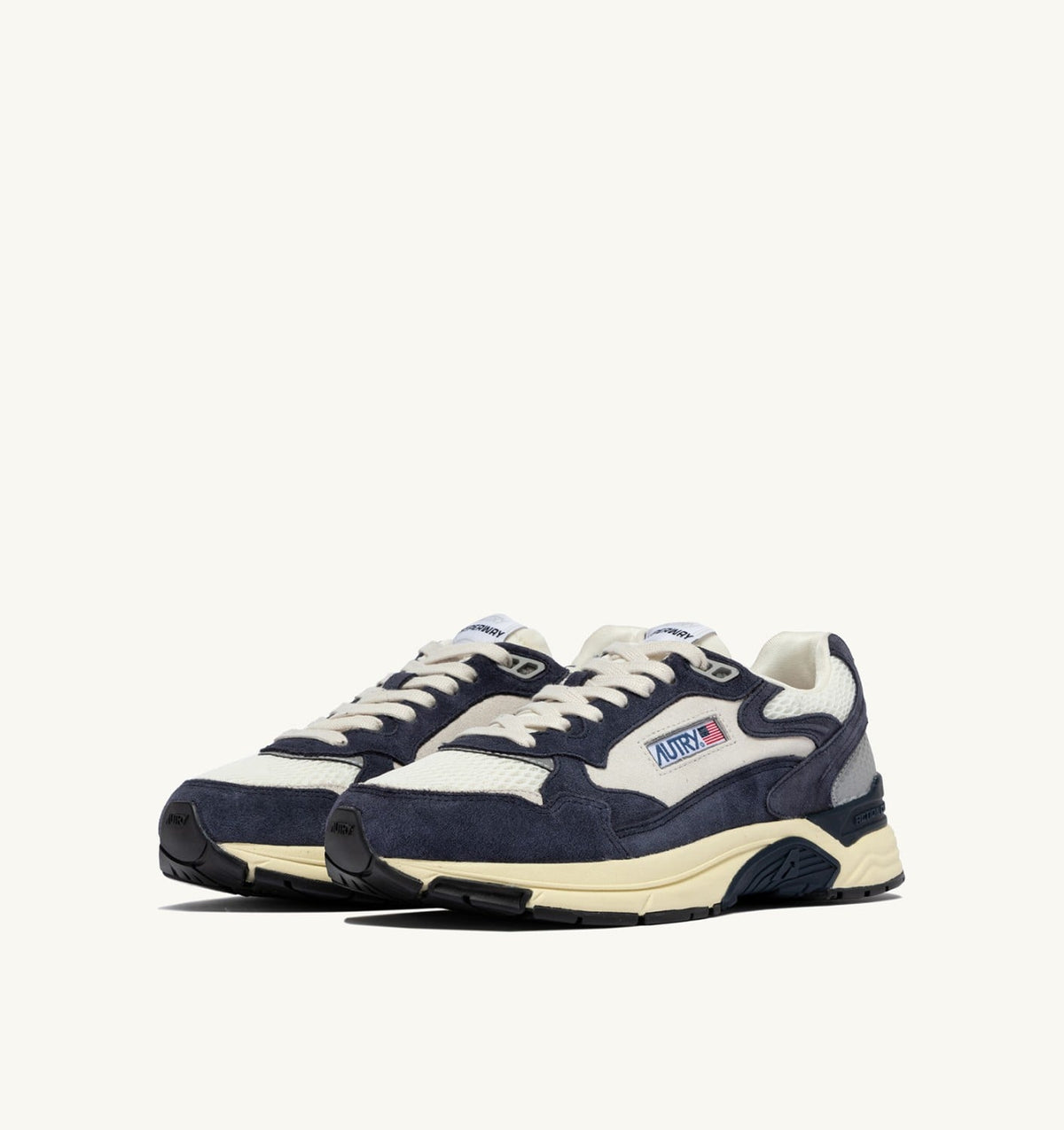 AUTRY Man HYPERWAY SNEAKERS IN SPACE BLUE AND SILVER MESH AND SUEDE