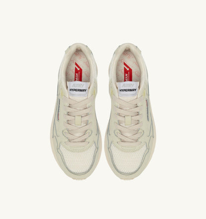 AUTRY Man HYPERWAY SNEAKERS IN WHISPER WHITE MESH AND NAPA LEATHER