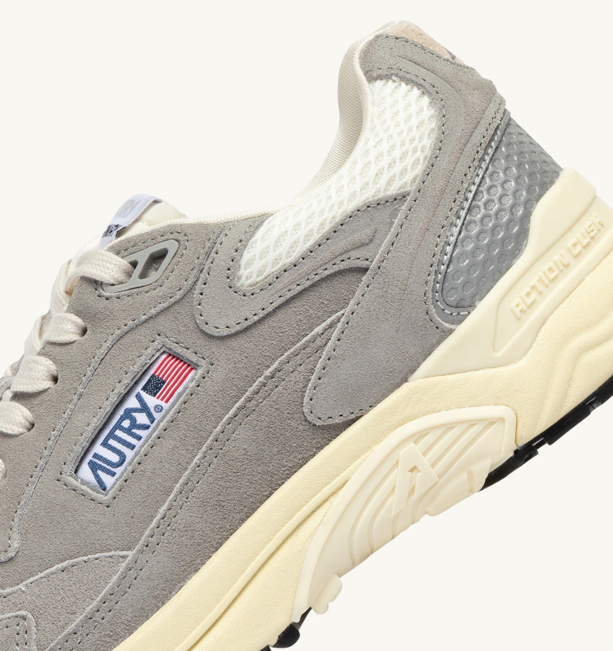 AUTRY Man HYPERWAY SNEAKERS IN MARSHMALLOW AND LEAD SUEDE AND MESH
