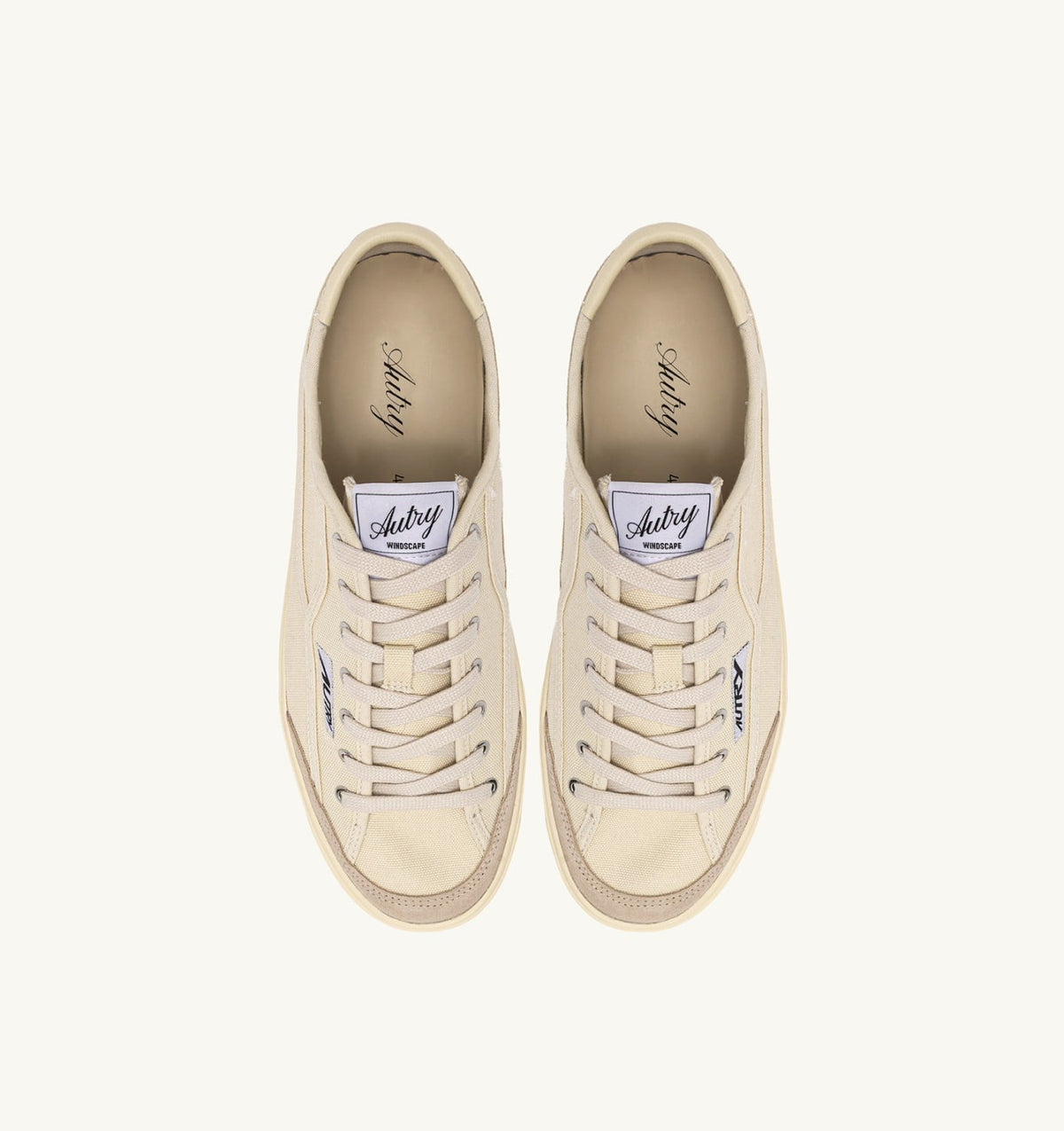 AUTRY Man WINDSCAPE LOW SNEAKERS IN CREAM CANVAS