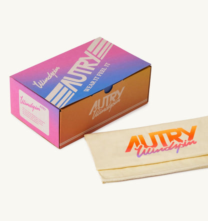 AUTRY Man WINDSPIN SNEAKERS IN RUBY AND RUTABAGA SUEDE AND LEATHER