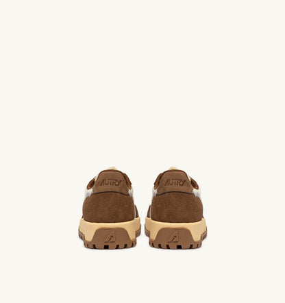 AUTRY Man WILDPACE SNEAKERS IN MARSHMALLOW AND CIGAR DRAGON MESH AND SUEDE