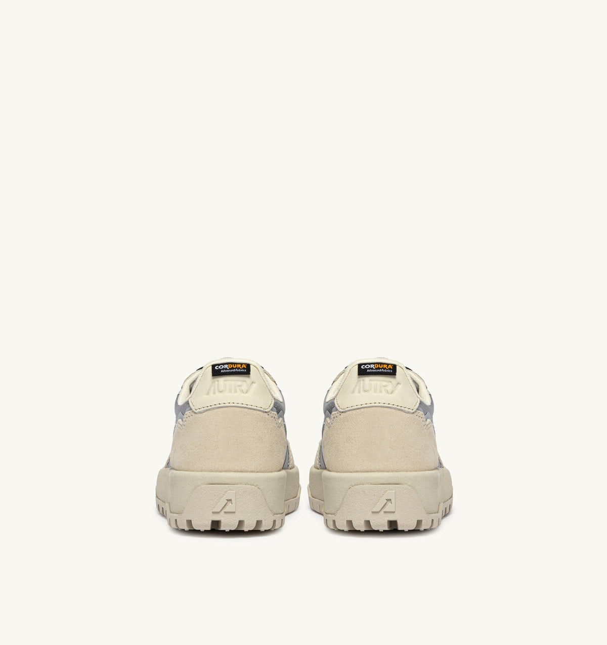 AUTRY Man WILDPACE LOW SNEAKERS IN WHITE AND SILVER FABRIC AND SUEDE