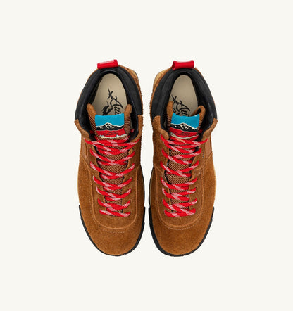 AUTRY Man MALGA CORTINA IN CHESTNUT AND FLAME SCARLET SUEDE