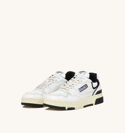 AUTRY Man CLC LOW SNEAKERS IN WHITE LEATHER AND BLACK SUEDE