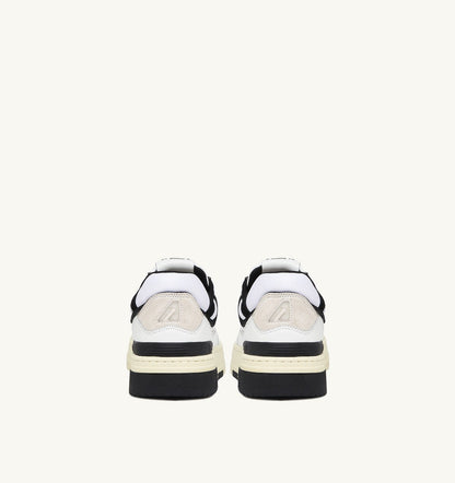 AUTRY Man CLC LOW SNEAKERS IN WHITE LEATHER AND BLACK SUEDE