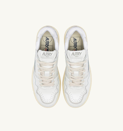 AUTRY Man CLC LOW SNEAKERS IN WHITE AND SUEDE LEATHER