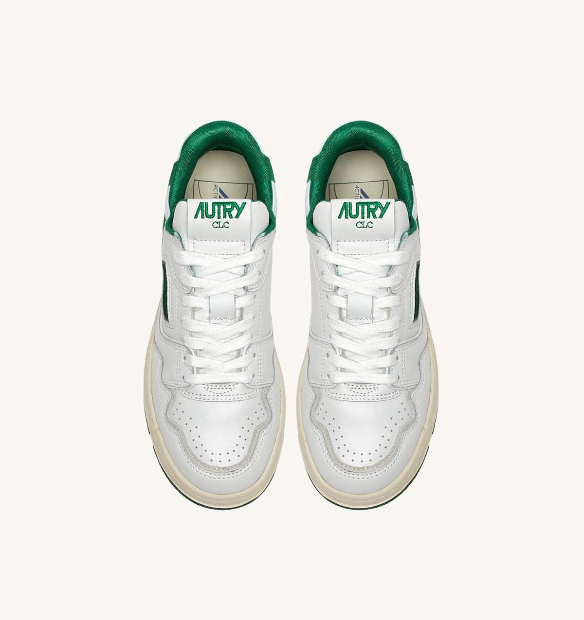 AUTRY Man CLC LOW SNEAKERS IN WHITE LEATHER AND AMAZON SUEDE